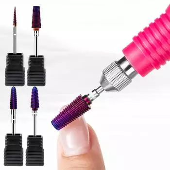 Сверла для ногтей из карбида вольфрамовой стали, шлифовальная головка, фрезерный станок, инструменты для ногтей, маникюрный педикюрный инструмент 1