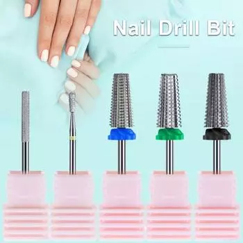 Сверла для ногтей износостойкие высокопрочные вольфрамовые стальные шлифовальные полирующие удаление кутикулы ногтей для маникюра 6
