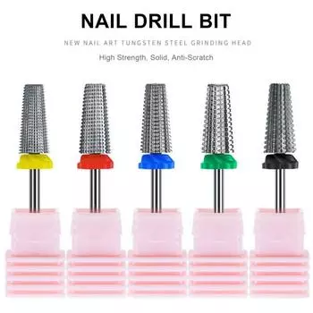 Сверла для ногтей Yousheng износостойкие высокопрочные вольфрамовые стальные шлифовальные полирующие удаление кутикулы ногтей для маникюра 6
