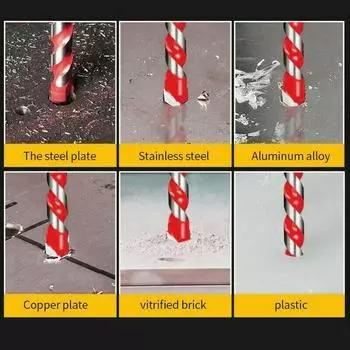 Сверла для пробивки отверстий, рабочий инструмент, вращающийся инструмент, сверло из стали, карбид, 16 шт./набор