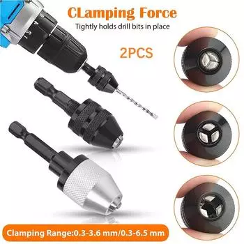 Сверлильный патрон с шестигранным хвостовиком, ударный преобразователь с отверткой