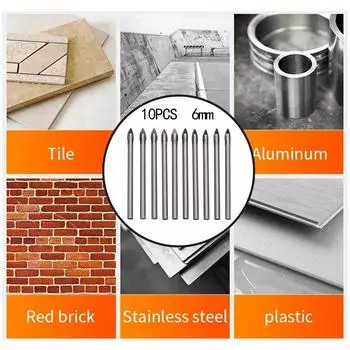 Сверло 6 мм Сверло Сверло для стекла Керамическая плитка Сверло с головкой из карбида вольфрама