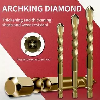 Сверло для керамической плитки 6/8/10/12 мм, четырехгранное сверло Overlord высокой твердости, сверло для стекла, керамики, мрамора, цемента, стен, бетона, сверло для электросплавов 5mm-1pc