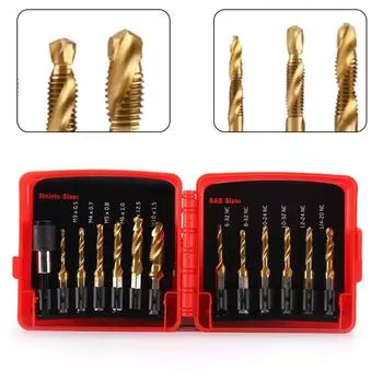 Сверло для нарезания резьбы метчиком с титановым покрытием и адаптером