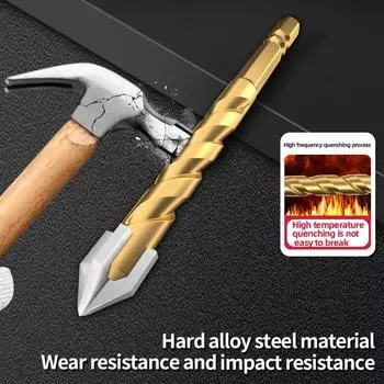 Сверло для плитки, стекло, специальное сверло из четырехгранного сплава высокой твердости, сухое сверление, 5–12 мм, цемент, бетон, металл, мрамор 5mm-2pc