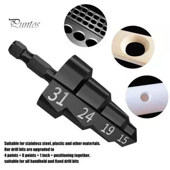 Сверло для расширения труб повышенной прочности, устойчивое к коррозии, многослойная конструкция, ПВХ-фитинг, инструмент для безопасного крепления гнезд труб чёрный