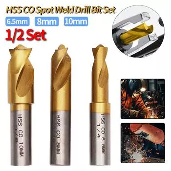 Сверло для точечной сварки HSS CO 6,5/8/10 мм, титановое покрытие, пилообразное острие, зенковочное сверло для удаления паяного соединения из листового металла