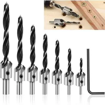 Сверло для винтовых отверстий, резак для зенковки из быстрорежущей стали, деревообрабатывающее сверло для фаски, развертка, сверло с цековкой 3mm