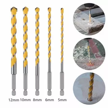 Сверло-расширитель для отверстий из сплава 5/6/8/10/12 мм, шестигранный хвостовик 1/4 дюйма для точного сверления, износостойкое и долговечное 6