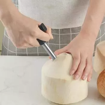 Сверло-резец для кокосов из нержавеющей стали - практичный кухонный инструмент для легкого открывания фруктов, удобный и долговечный Abridor de Coco чёрный