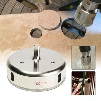 Сверло с алмазным покрытием 100 мм, кольцевая пила, резак для стеклянной плитки, керамического мрамора