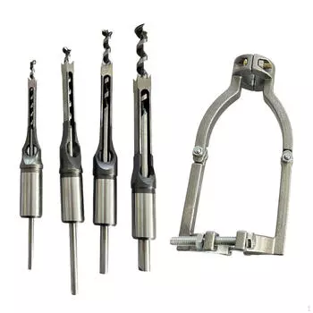 Сверло с квадратным отверстием с фиксированным кронштейном из стали с 4 битами для деревообработки, прочное для машин
