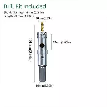 Сверло с твердосплавной напайкой, Сверло с напайкой из карбида вольфрама, Быстрорез, Сверло для резки металла, Инструмент для DIY 20mm