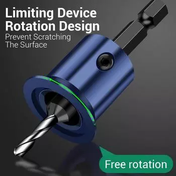 Сверло с зенковкой, ограничитель глубины, открывалка для отверстий, сверло с зенковкой и регулируемым ограничителем глубины, низкое трение для точной деревообработки