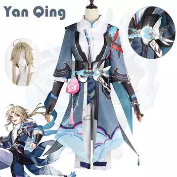 Свернуть Звездный купол Железнодорожная игра Cos Yanqing Косплей Мужская игра Miha Comics COS XS циан