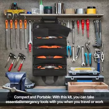 Свернутая сумка для инструментов с ручкой, несколькими отделениями, водонепроницаемая прочная сумка-органайзер на молнии большой емкости армия зеленый