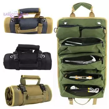 Свернутая сумка для инструментов с ручкой, водонепроницаемая, износостойкая, портативная, сверхпрочная, органайзер для инструментов, сумка для хранения армия зеленый