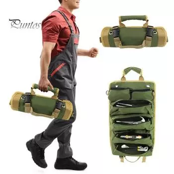 Свернутая сумка для инструментов с ручкой, водонепроницаемая, износостойкая, портативная, сверхпрочная, органайзер для инструментов, сумка для хранения армия зеленый