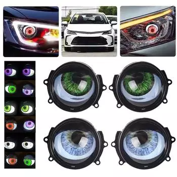 Свет Devil Eyes для автомобилей, USB Devil Eye Devil Eye Headlight, светодиодные фары Devil Eye для автомобилей с регулируемым рисунком глаз, 12 В Devil Eyes для автомобилей One Size