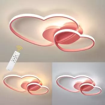 Свет для дома, светодиодный светильник для спальни, женский потолочный светильник в форме сердца принцессы, лампа с регулируемой яркостью для свадебной комнаты для девочек, спальни