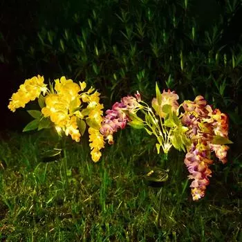 Свет для искусственных цветов, уличная декоративная солнечная лампа с датчиком освещенности, автоматическое включение/выключение, водонепроницаемая светодиодная лампа на солнечной энергии розовый