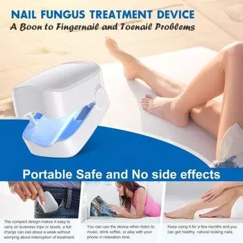 Свет для лечения грибка ногтей 910 нм Инфракрасный свет 460 нм Синий свет Ногти на ногах Очистка ногтей от грибков Устройство для удаления онихомикоза Светодиодная терапевтическая лампа белый