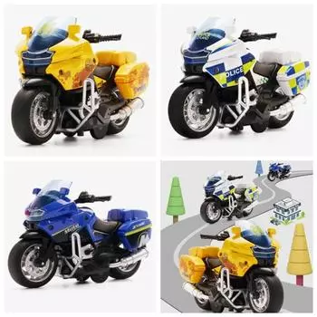 Свет и музыка Мотоцикл Модель Игрушечный Мотоцикл с инерционным механизмом Детские Игрушки синий