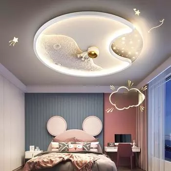 Свет полного спектра для мальчика-космонавта, светильник для спальни, креативный потолочный светильник с мультяшной планетой для девочек, светильник для детской комнаты Diameter 40cm белый
