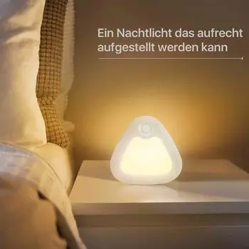 Свет с датчиком движения, беспроводная лампа, беспроводные ночные огни, настенный треугольный светильник для шкафа, украшение для коридора, спальни, дома WHITE