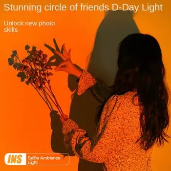 Свет заката RGB Проекционный свет Кафе Атмосфера Живая съемка Красота Видео Фоновое освещение Радужный светодиодный свет заката