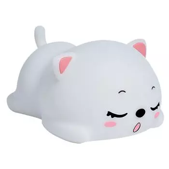 Света ночи питомника СИД для младенца силикона детей милого с датчиком контакта белый