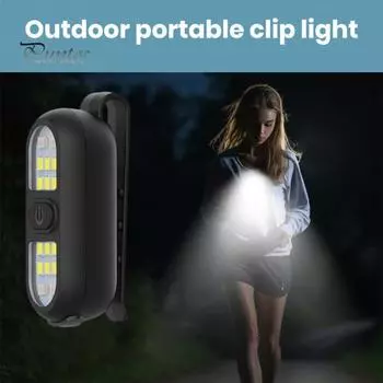 Светильник безопасности для кемпинга Прикрепляемый фонарик 450 люмен IPX6 Водонепроницаемый перезаряжаемый фонарик безопасности мини-размера Портативный светодиодный рабочий фонарь чёрный