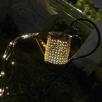 Светильник-чайник на солнечной батарее: Водонепроницаемый разбрызгиватель для сада, газона и двора