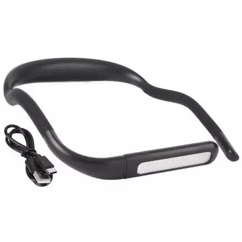Светильник для чтения на шее, цвет, яркость, регулируемый, гибкий, без помощи рук, светодиодный светильник для чтения книг для кемпинга чёрный
