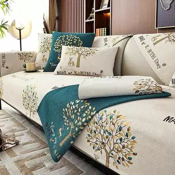 Светильник для диванной подушки из синели, роскошный современный высококачественный универсальный чехол на четыре сезона, нескользящий чехол для дивана, простое полотенце, чехол для подушки 70*70cm