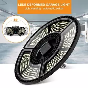 Светильник для гаража, деформируемая яркость, энергосберегающий, высокий 3000K E27, теплый белый свет, водонепроницаемый потолочный светильник для гаража B