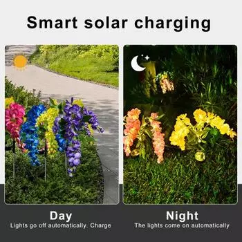 Светильник для искусственных цветов Yousheng, уличная декоративная солнечная лампа с датчиком освещенности, автоматическое включение/выключение, водонепроницаемая светодиодная лампа на солнечной энергии розовый