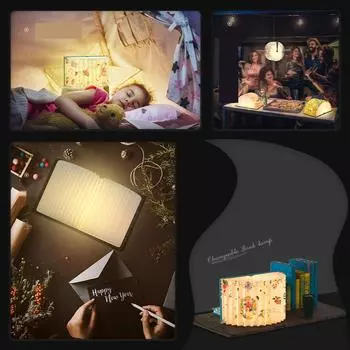 Светильник для книг Aobao Smart Voice WiFi Remote Bluetooth Audio Культурные и креативные подарки Индивидуальный веерообразный ночной светильник для книг Non-smart