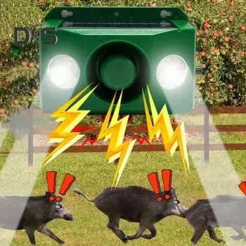 Светильник для отпугивания животных, солнечные предупреждающие огни с громким звуком, устойчивый к погодным условиям, отпугивающий свет для фермерского поля, двора A