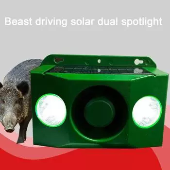 Светильник для отпугивания животных, солнечные предупреждающие огни с громким звуком, устойчивый к погодным условиям, отпугиватель животных A