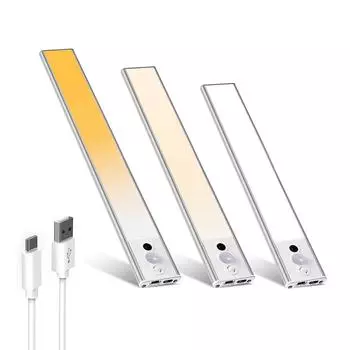 Светильник для шкафа с датчиком движения 40 см, активируется взмахом руки, 3 цветовых режима, USB-лампа для шкафа на кухню, гардероб, декор лестницы USB line