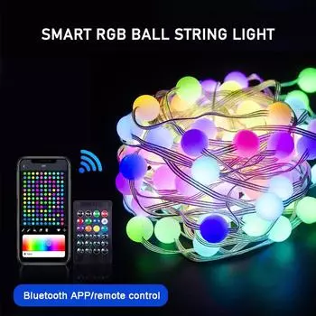 Светильник Fairy Ball 10M Smart RGB Ball String Light Bluetooth APP Control USB Decoration Christmas Leather Thread Light