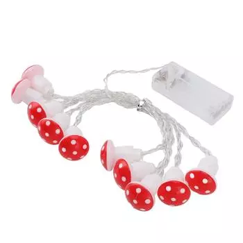 Светильник-гирлянда 10 светодиодов 6,6 футов на батарейках грибовидный светильник для газона, палатки, гостиной, спальни, ПА