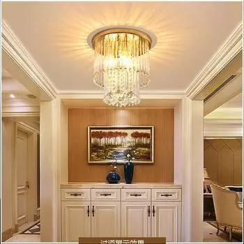 Светильник класса люкс K9 Crystal Потолочный светильник Современный настенный светильник E14 Трехцветный затемняющий светильник для гостиной Nordic Внутренний коридорный фонарь 3 color dimming чёрный