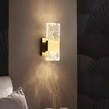 Светильник Light Luxury Led Crystal Wall Lamp, ночник для спальни, минималистский фон для телевизора, коридор, лестница, лампа для гостиной Trichromatic light