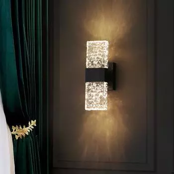 Светильник Light Luxury Led Crystal Wall Lamp, ночник для спальни, минималистский фон для телевизора, коридор, лестница, лампа для гостиной Trichromatic light