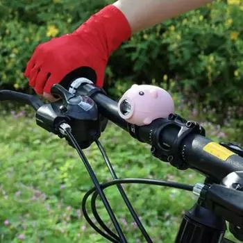Светильник на руль велосипеда с высоким люменом и рожком, перезаряжаемый водонепроницаемый детский велосипедный фонарь в мультяшной форме, принадлежности для велосипеда небесно-голубой