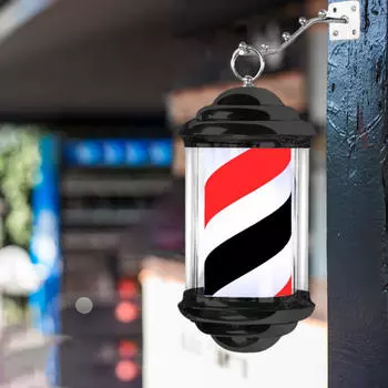 Светильник на столбе для парикмахера, классический, для парикмахерской, традиционный, открытая вывеска салона, вращающийся парикмахерский светильник Style C