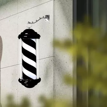 Светильник на столбе для парикмахера, открытая вывеска в парикмахерской, традиционная, вращающаяся на стене парикмахерская Red Blue White Strip