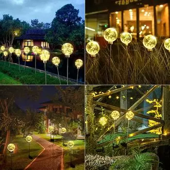 Светильник Star Wishing Light для создания романтической атмосферы на открытом воздухе Водонепроницаемая лампа из медной проволоки с солнечной зарядкой для кемпинга Ландшафтное освещение